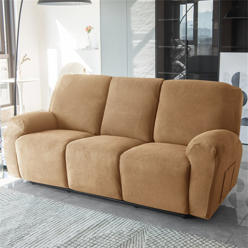 1 2 3 Seater Polar Fleece Recliner Sofa Cover Elastic Spandex Couch Slipcover Lazy Boy Armchair Covers for Living Room Furniture