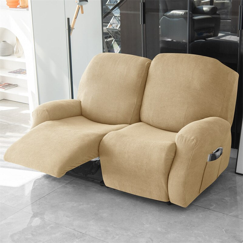 1 2 3 Seater Polar Fleece Recliner Sofa Cover Elastic Spandex Couch Slipcover Lazy Boy Armchair Covers for Living Room Furniture