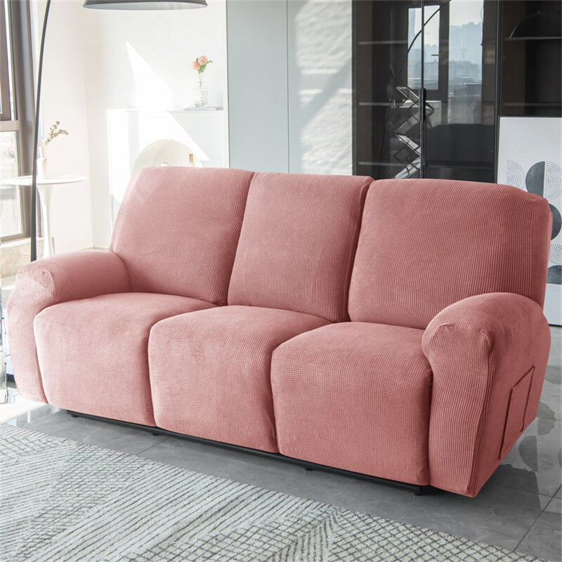 1 2 3 Seater Polar Fleece Recliner Sofa Cover Elastic Spandex Couch Slipcover Lazy Boy Armchair Covers for Living Room Furniture