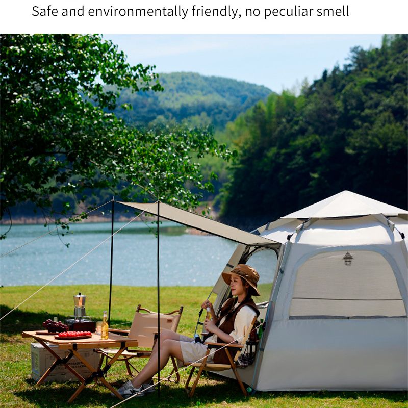 Outdoor Automatic Tents Foldable Thickening Hexagonal Tent Camping Equipment Picnic Camping Portable Awning