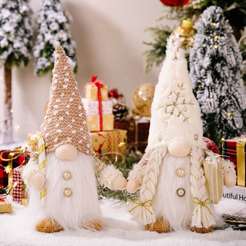 Christmas Gnome Faceless Doll Light Couple LED Plush Gnomes Doll Merry Christmas Decoration For Home Navidad Gifts New Year 2023