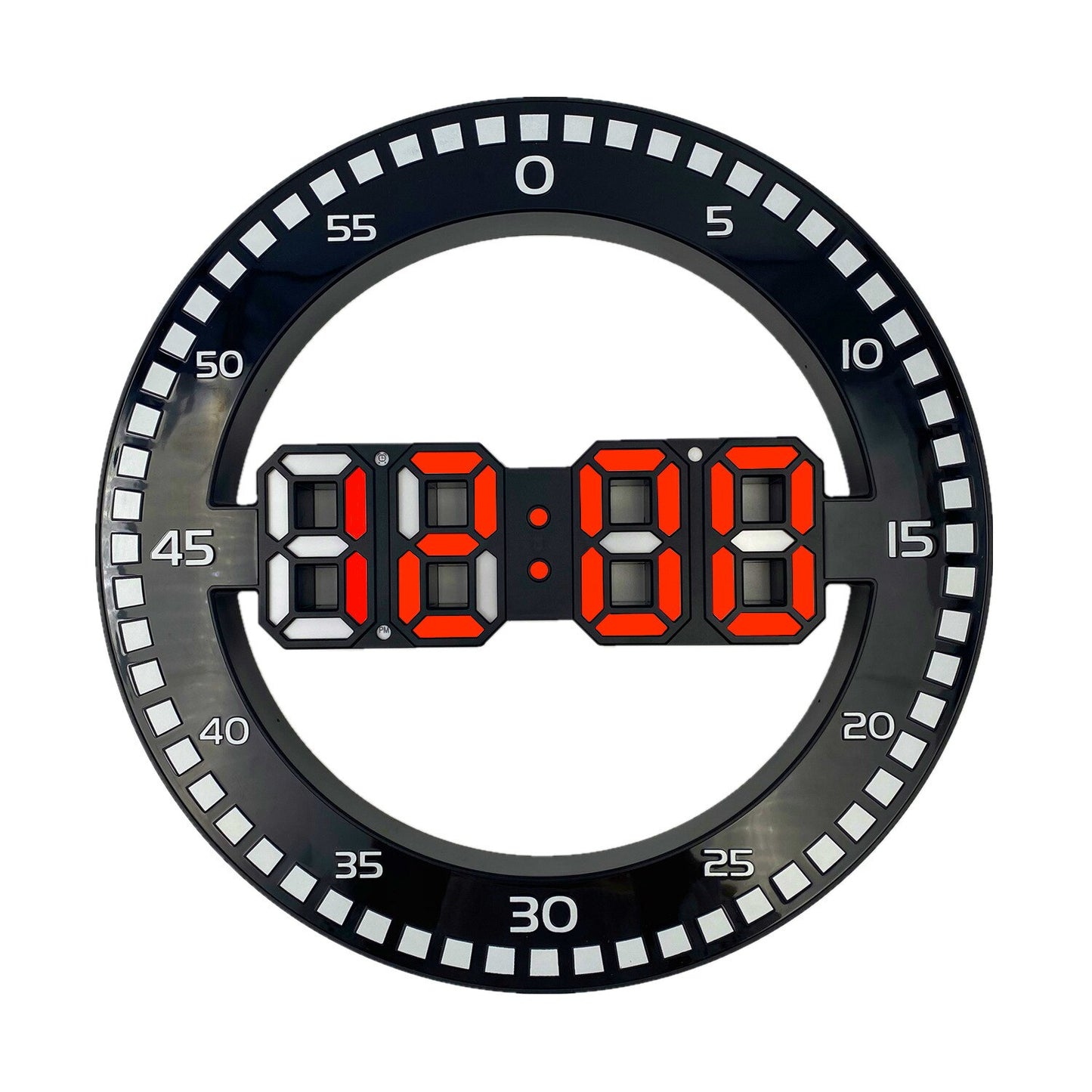 ChuHan 8 Inch 3D LED Technology Luminous Digital Electronic Mute Wall Clock Temperature Date Multi Function Jump Second Clock