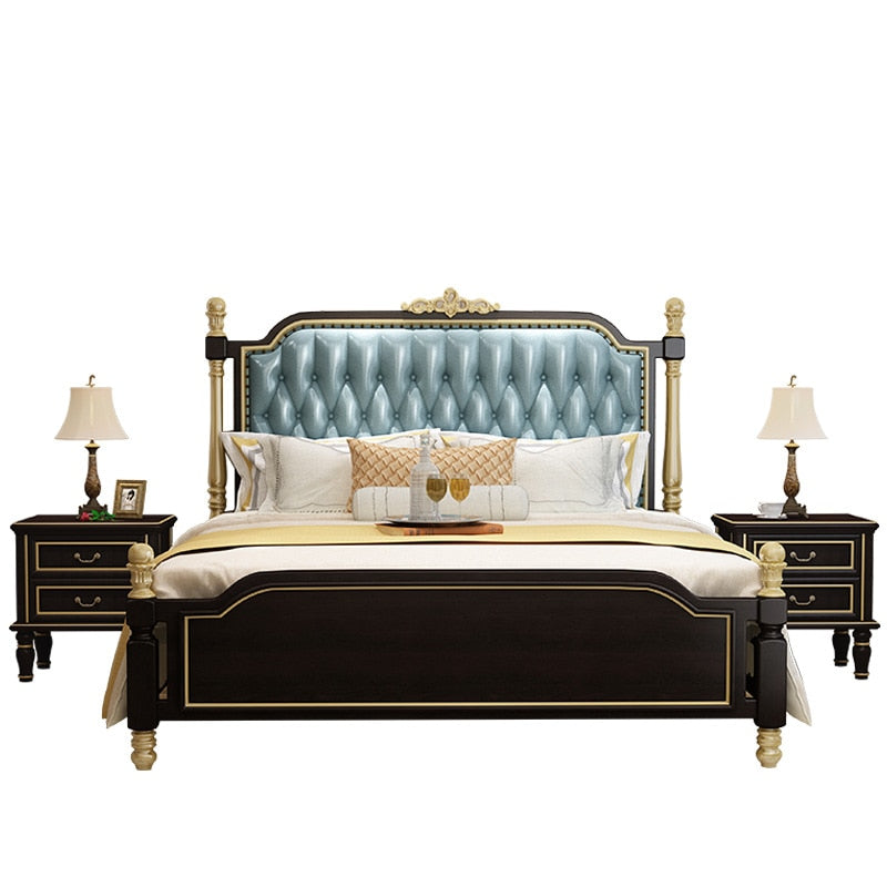 New luxury bed light luxury American bed solid wood bed double bed master bedroom European bed bedroom furniture