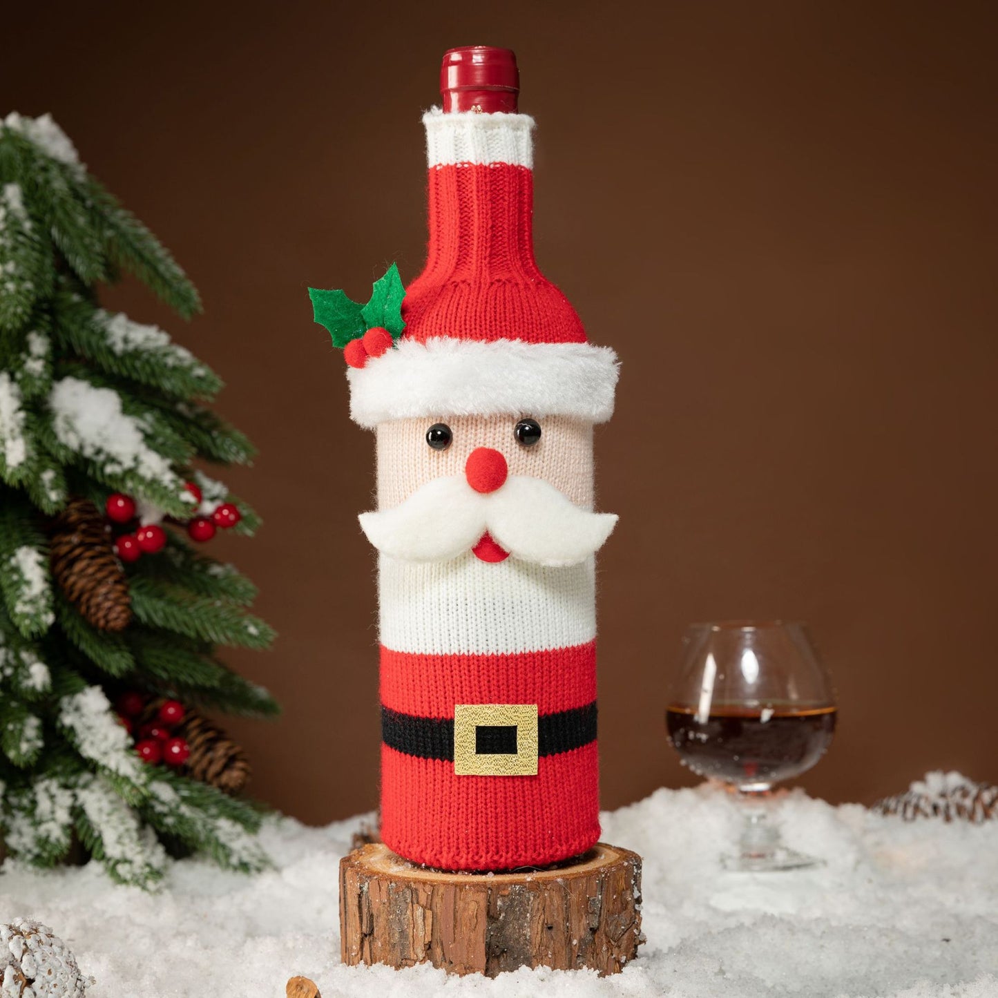 Merry Christmas Cartoon Santa Claus Snowman Elk Knitted Wine Bottle Cover Christmas Decorations For Home Xmas Ornaments Navidad