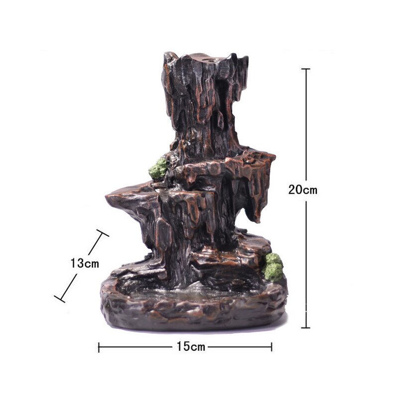 Multi style Mountains River Waterfall Incense Burner Fountain Backflow Aroma Smoke Censer Holder Home WIth 100 Incense Cones