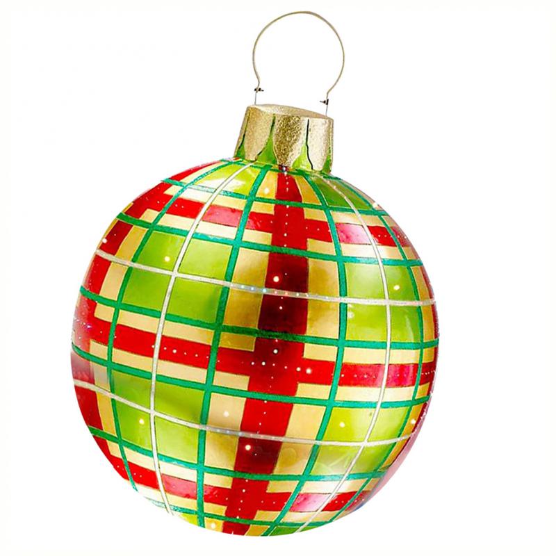 60CM Outdoor Christmas Inflatable Decoration Ball PVC Giant Big Ball Christmas Tree Decorations Toy Ball New 2023