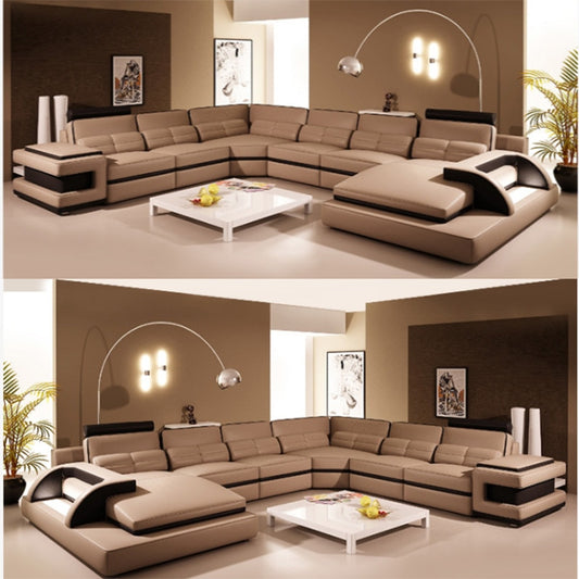 KAROIS S4404 Nordic Furniture Cowhide Sofa European Corner Leather Sofa Combination new arrival