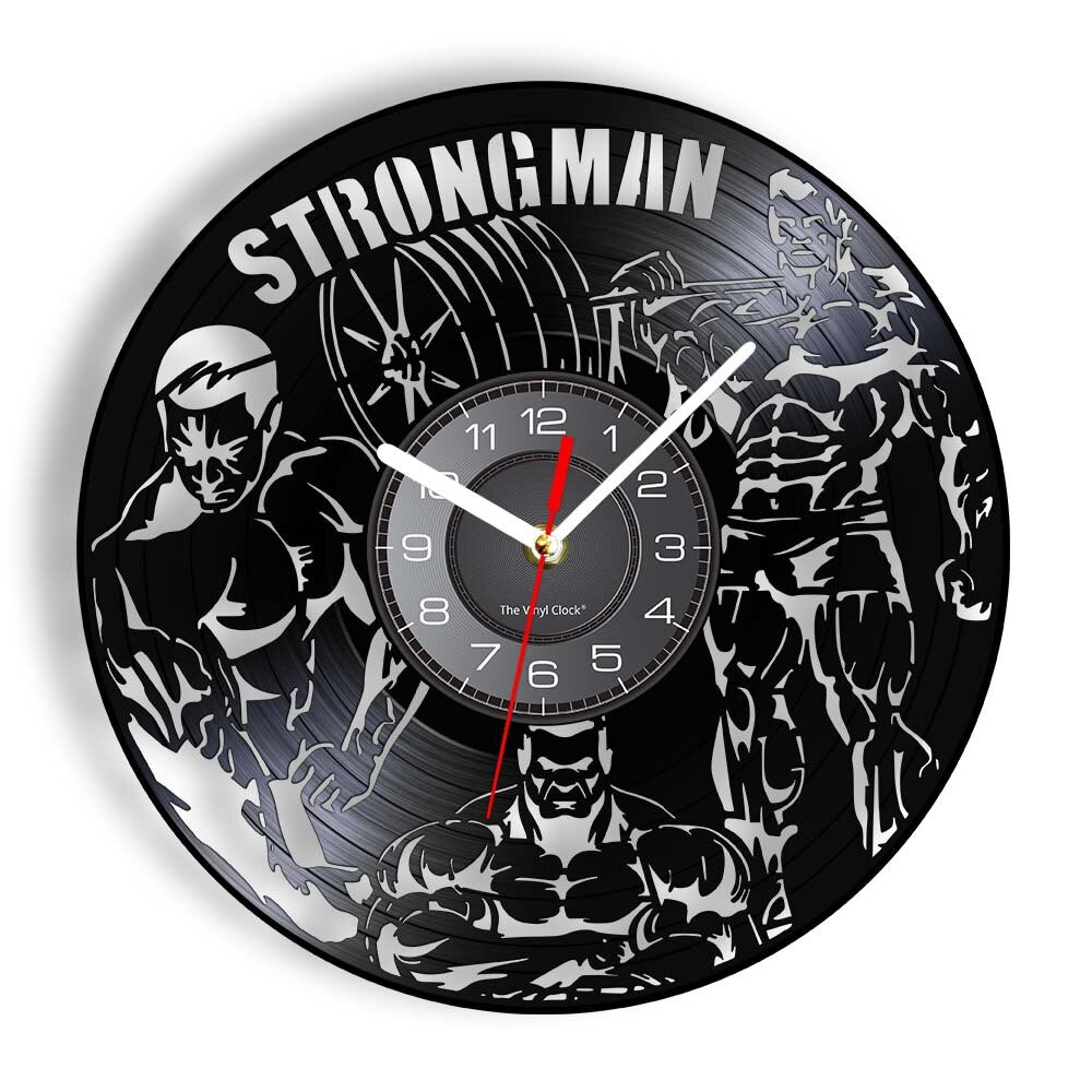 Fitness Gym Silent Quartz Wall Clock Fitness Bodybuild Vinyl Record Wall Clock Watch Sport Room Wall Decor Sign Sportsman Gift