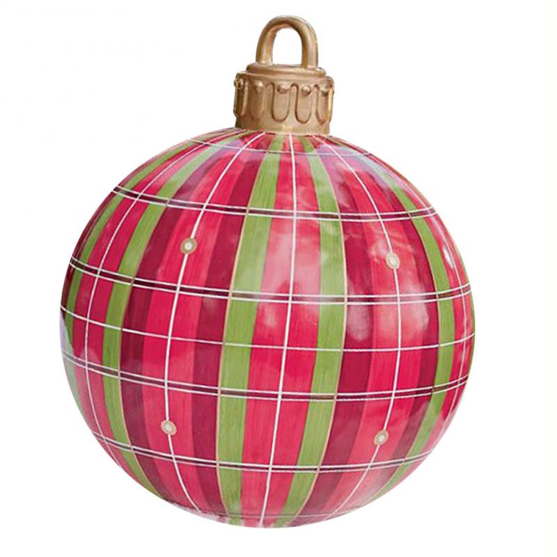 60CM Outdoor Christmas Inflatable Decoration Ball PVC Giant Big Ball Christmas Tree Decorations Toy Ball New 2023