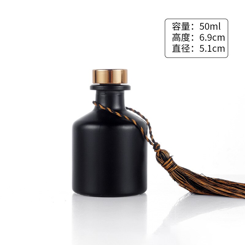 5pcs/lot 50/100/150/200ml Pure Black Frosted Aromatherapy Bottles Reed Diffuser Glass Bottle Home Fragrance Essential Oil Bottle