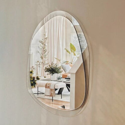 Modern Design Irregular Makeup Mirror Bedroom Acrylic Asymmetrical Hallway Mirror Portable Quality Lusterko Room Decoration