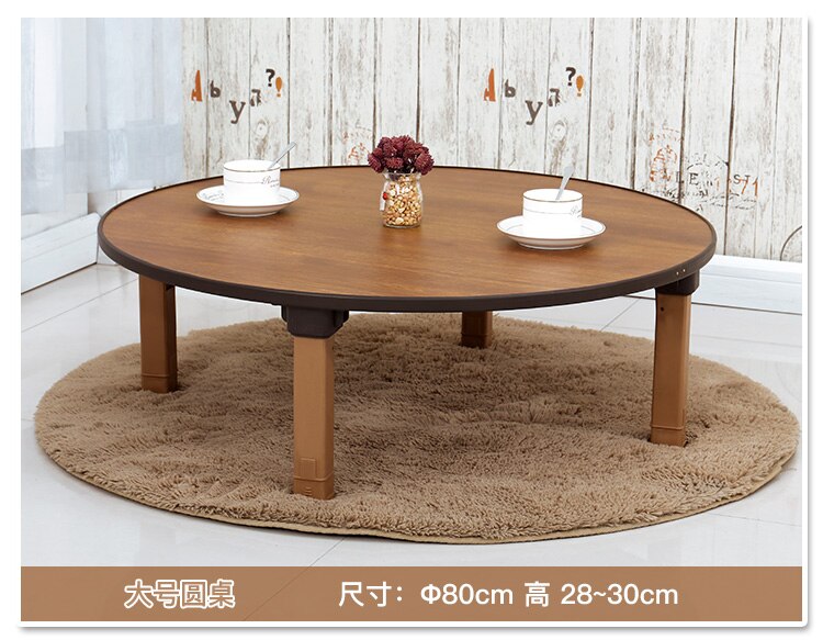 Household Folding Table Multi-functional Round Rectangle Square Small Dining Coffe Table Tatami Bay Window Table Home Furniture