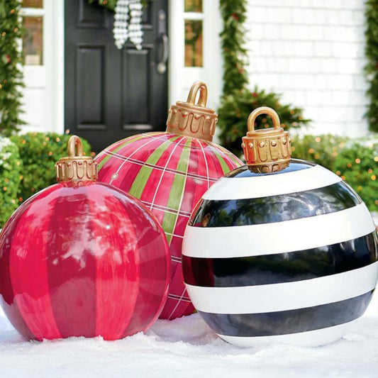 60CM Outdoor Christmas Inflatable Decoration Ball PVC Giant Big Ball Christmas Tree Decorations Toy Ball New 2023