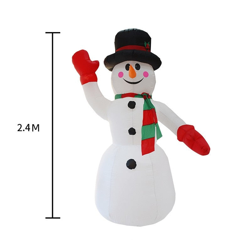 2.4M Large Christmas Inflatable Outdoor Decorations Santa Claus LED Light Outdoor Christmas Decoration for Home Garden New Year