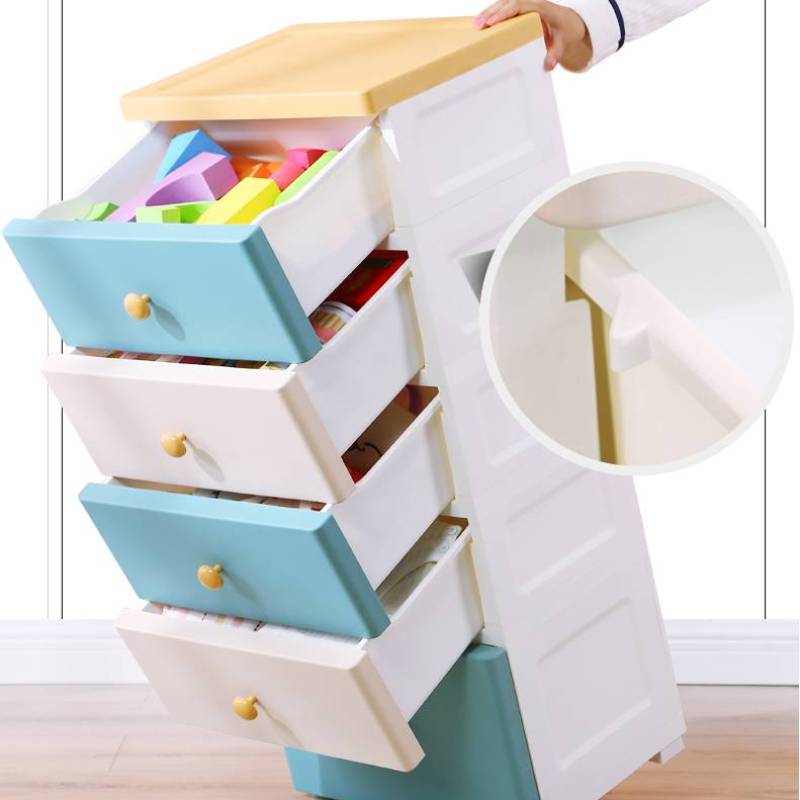 Children&#39;s Storage Cabinet пластиковый комод Furniture Plastic Drawer Type Multi-storey Baby Wardrobe Toy Box