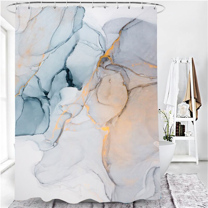 Beautiful Modern Shower Curtains 3D Bathroom Curtain Set Anti-slip Bath Mat Soft Carpet Water Absorption Home Decor Cortina Baño