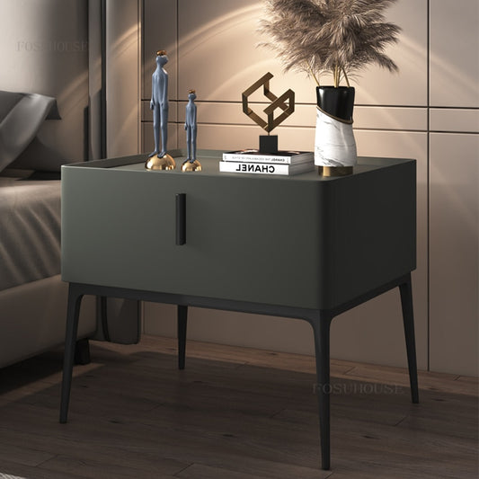 Modern Nightstands Italian Style Night Stand Light Luxury Storage Cabinet Bedroom Furniture Designer High-end Bedside Table