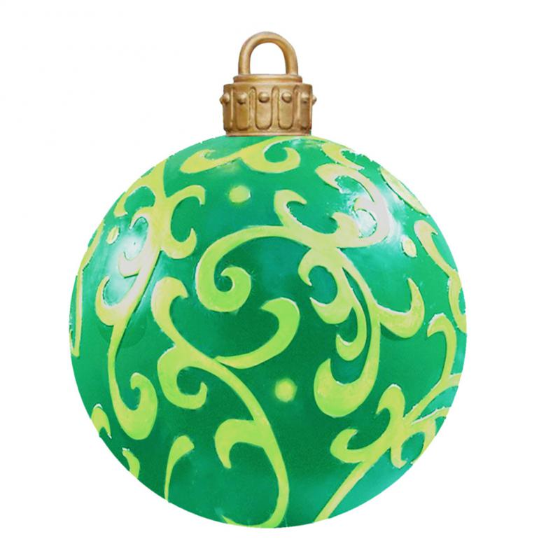 60CM Outdoor Christmas Inflatable Decoration Ball PVC Giant Big Ball Christmas Tree Decorations Toy Ball New 2023