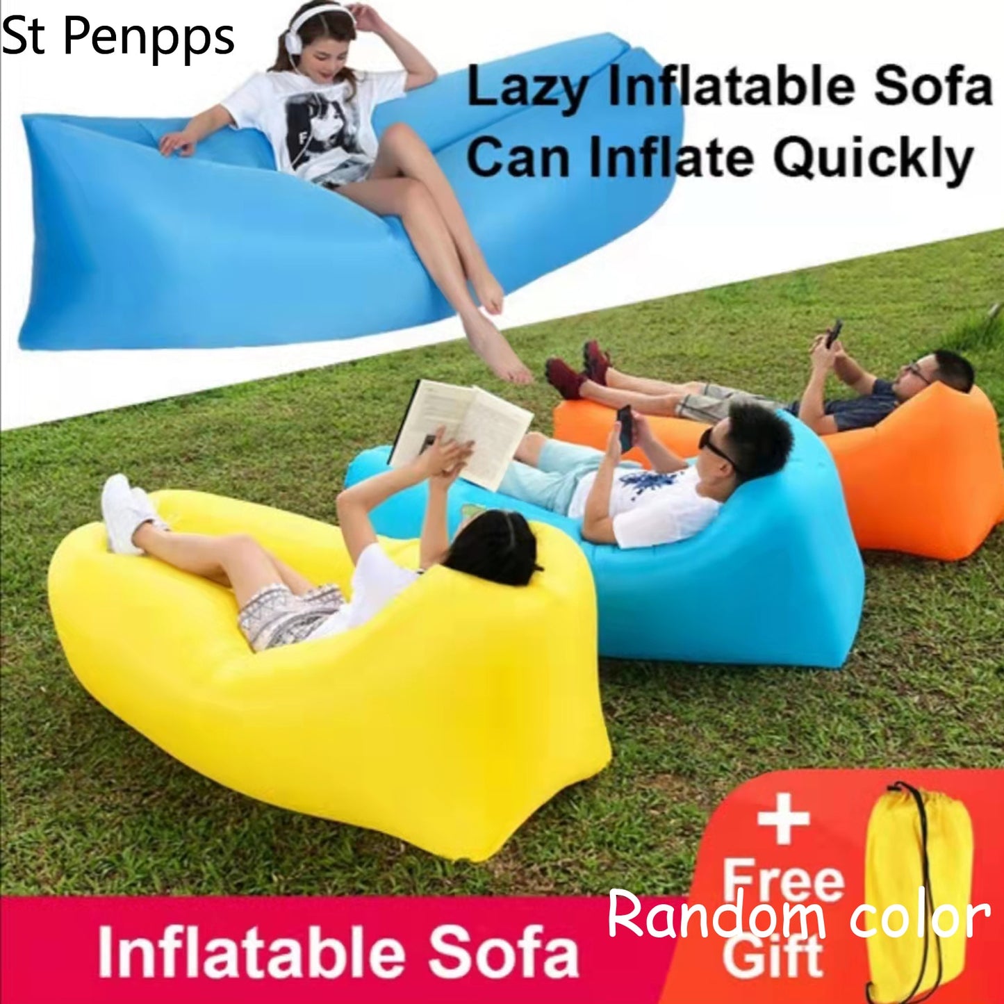 Camping chair Beach Picnic Inflatable Sofa Lazy Ultralight Down Sleeping Bag Air Bed Inflatable Sofa Lounger Outdoor Furniture