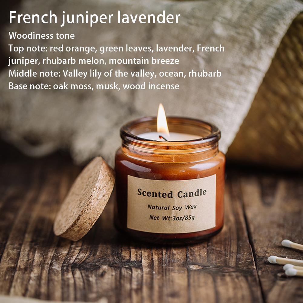 Lavender Scented Candle 3oz/85g Long-lasting Burn Time Romantic Atmosphere Candle With Lid Wedding Gift