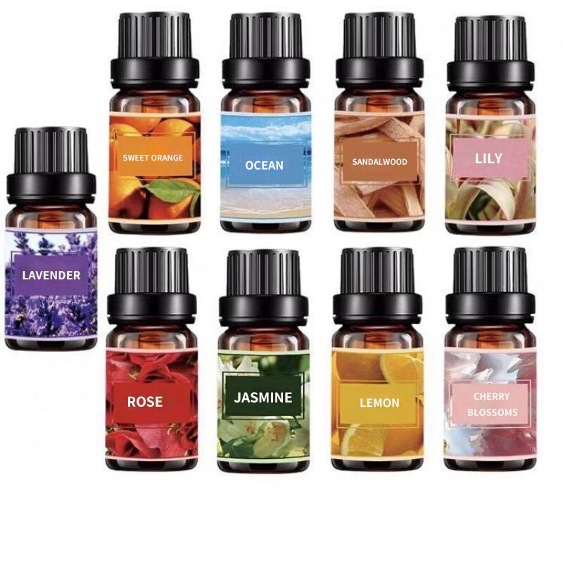 10ML Aromatherapy Essential Oils Flowers Fruits Flavor Rose Lavender Scent Fragrance Nebulizing Deodorant For Aroma Diffuser