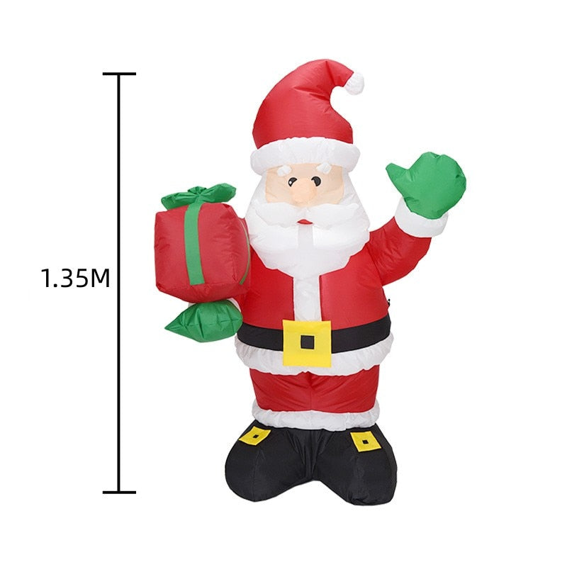 2.4M Large Christmas Inflatable Outdoor Decorations Santa Claus LED Light Outdoor Christmas Decoration for Home Garden New Year