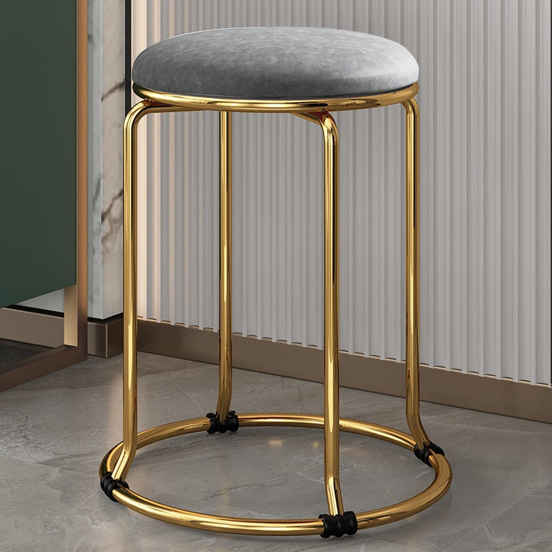 Scandinavian Velvet Bar Chair Kitchen Lounge Salon Table Hotel Round Stool Chair Bathroom Outdoor Style Cadeira Furniture OA50DC