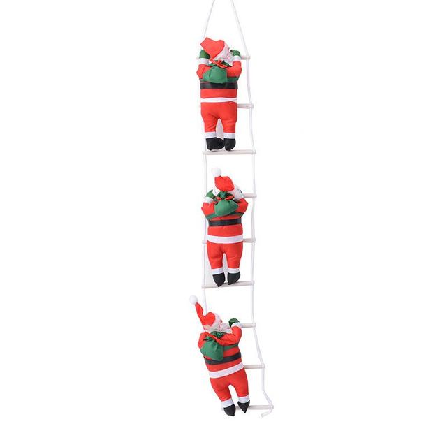 Climbing Rope Ladder Santa Claus Christmas Pendant Christmas Tree Hanging Doll Ornament Outdoor Xmas Party Home Decor Toy Gift