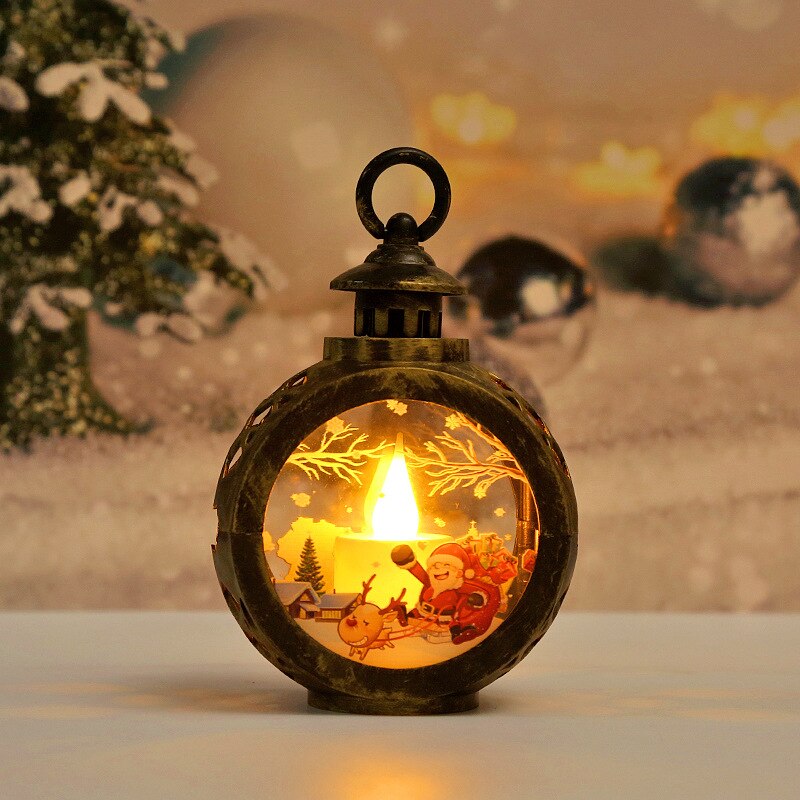 LED  Santa Claus Round Lights Chirstmas Decorations for Home Chirstmas Gifts for Kids Children Navidad New Year 2023 Home Decor