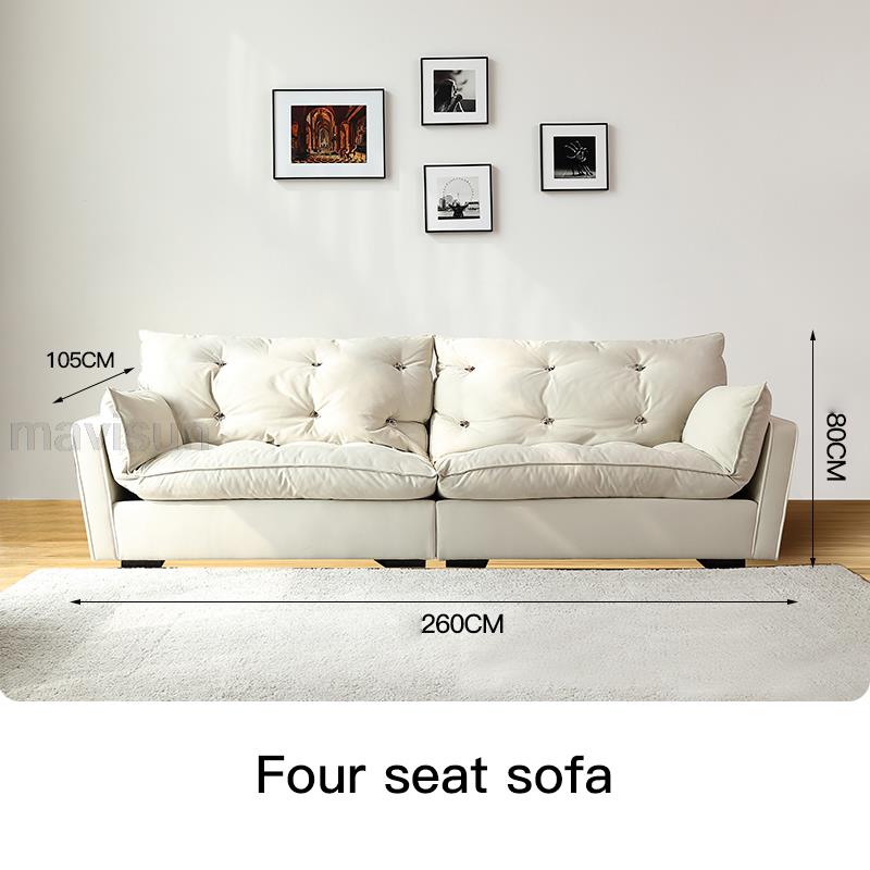 New Arrival Italian Technology Cloth White Recliner Sofa Living Room Armchair Home Furniture Modern Luxury For High-end Villa