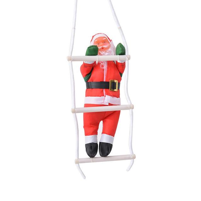 Climbing Rope Ladder Santa Claus Christmas Pendant Christmas Tree Hanging Doll Ornament Outdoor Xmas Party Home Decor Toy Gift