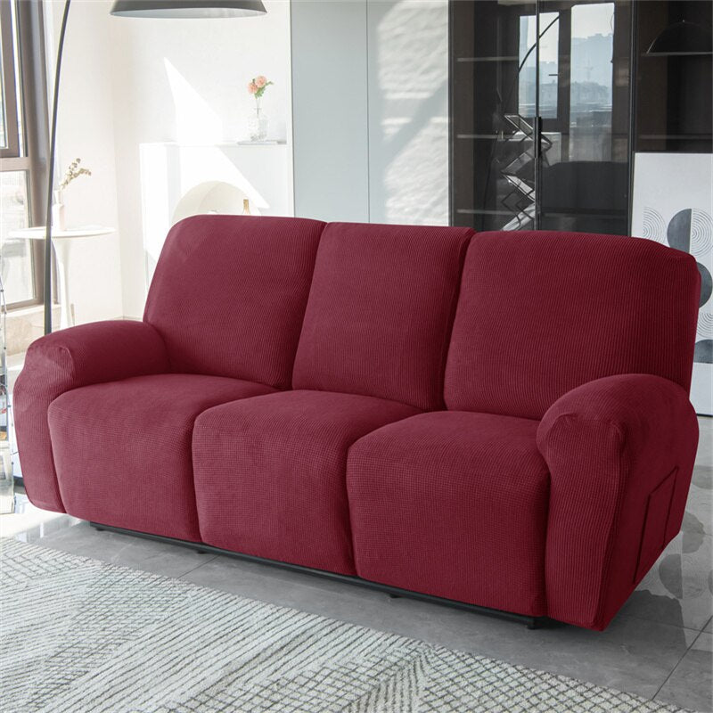 1 2 3 Seater Polar Fleece Recliner Sofa Cover Elastic Spandex Couch Slipcover Lazy Boy Armchair Covers for Living Room Furniture