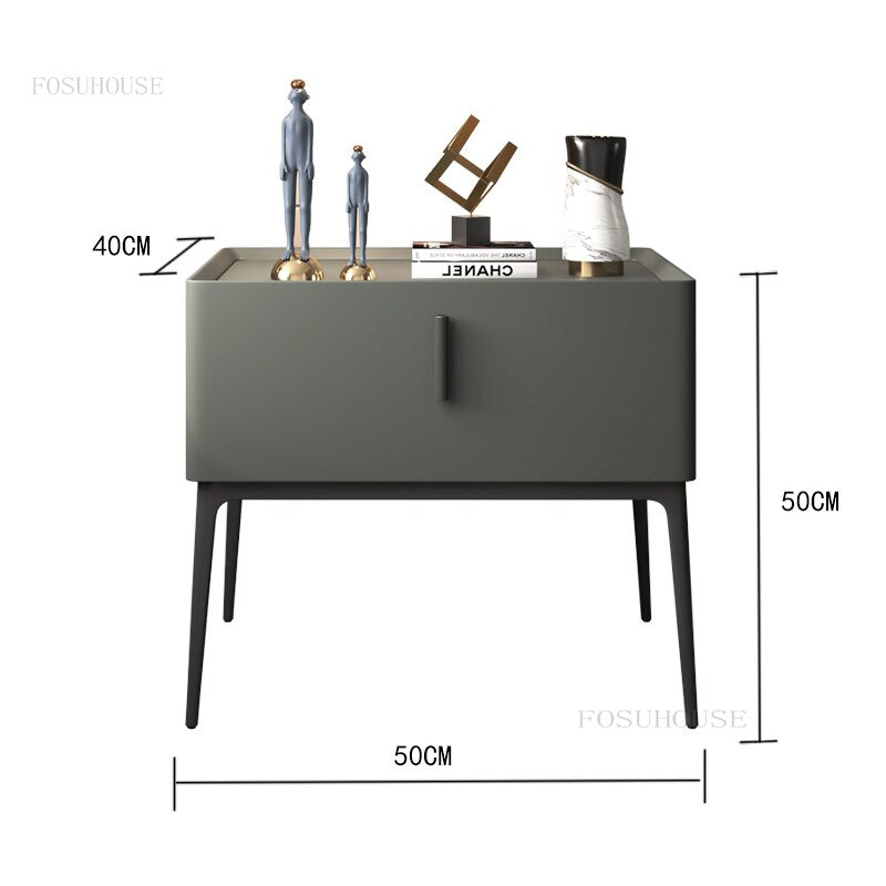 Modern Nightstands Italian Style Night Stand Light Luxury Storage Cabinet Bedroom Furniture Designer High-end Bedside Table