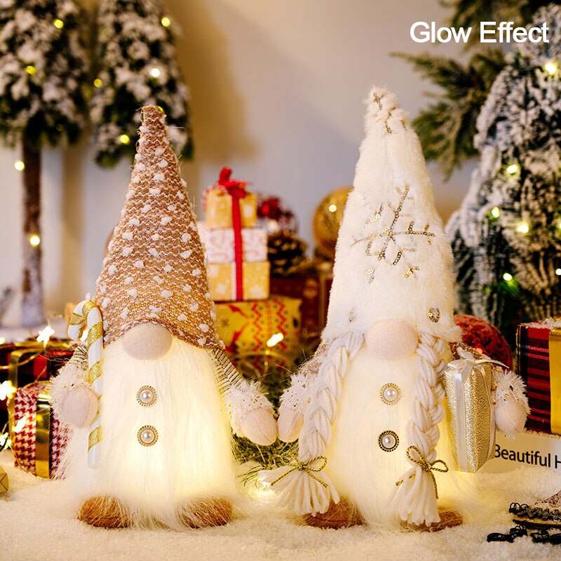 Christmas Gnome Faceless Doll Light Couple LED Plush Gnomes Doll Merry Christmas Decoration For Home Navidad Gifts New Year 2023