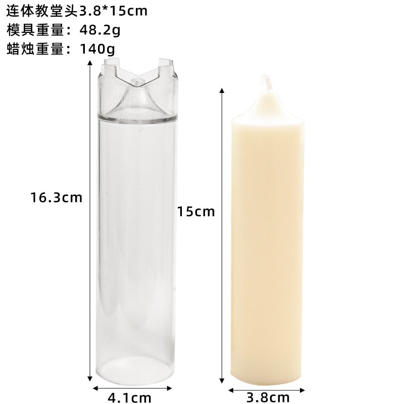 Long Pillar Wax Acrylic Candle Molds for DIY Handmade Scented Romantic Dinner Candle Injection Mould Home Decor Ornament