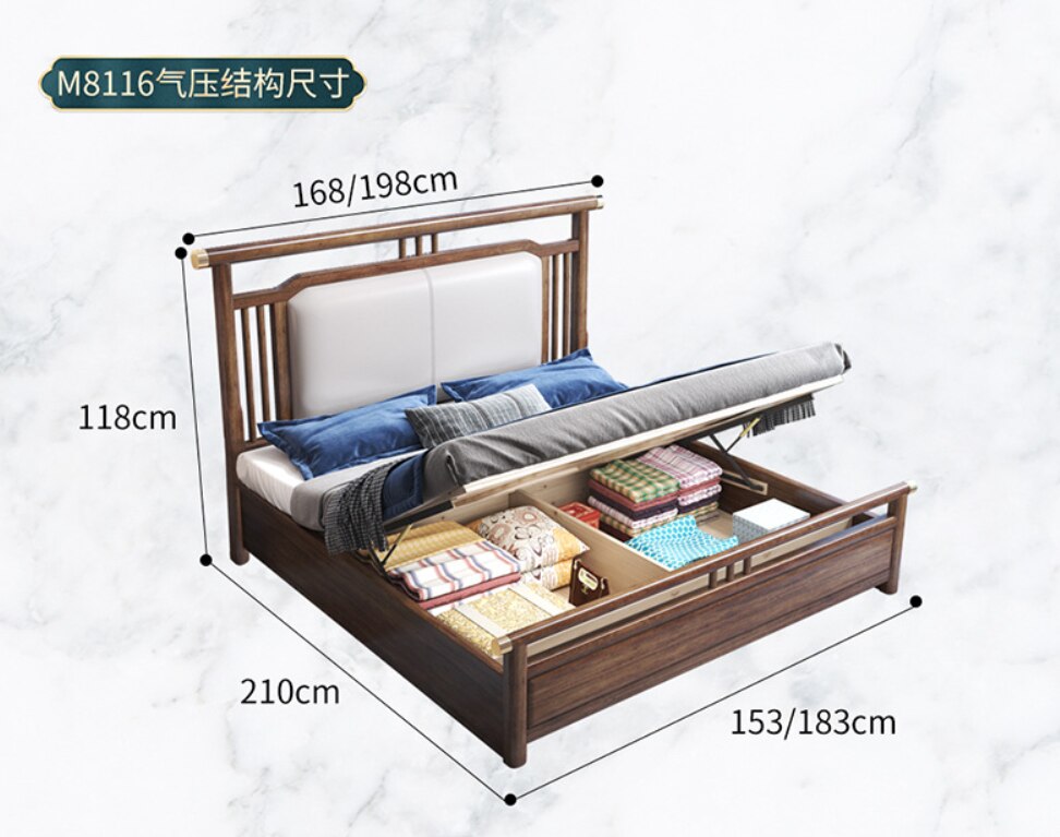 Loveseat SOFA New Chinese walnut all muebles King modern minimalist bedroom soft wrapped bedside king bed