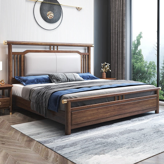 Loveseat SOFA New Chinese walnut all muebles King modern minimalist bedroom soft wrapped bedside king bed