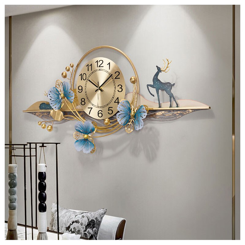 Luxury Metal Wall Clock Modern Large Silent Clocks Wall Home Decor Gold  Watches Mechanism Living Room Decoration Gift Ideas