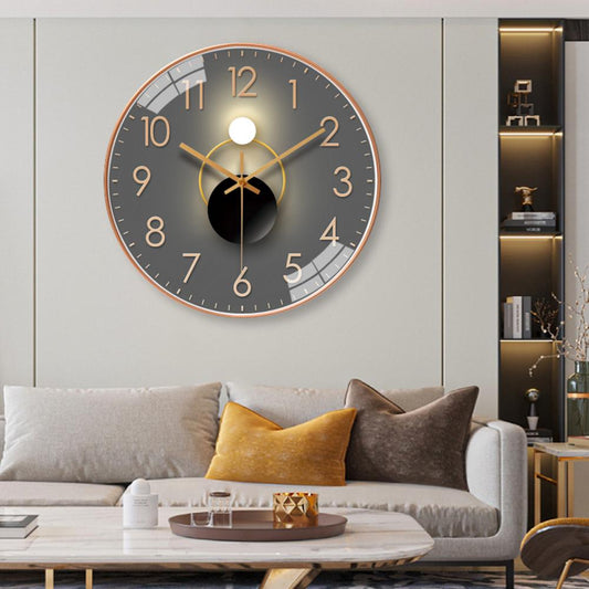 Modern Simple Punctuality Quartz Wall  Clock Light Shadow Geometric Design Silent Movement Living Room Bedroom Decor Pendant