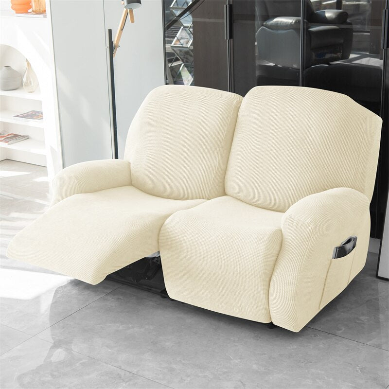 1 2 3 Seater Polar Fleece Recliner Sofa Cover Elastic Spandex Couch Slipcover Lazy Boy Armchair Covers for Living Room Furniture