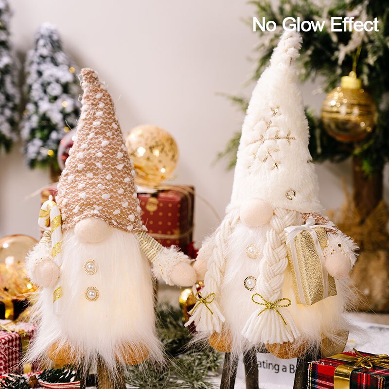 Christmas Gnome Faceless Doll Light Couple LED Plush Gnomes Doll Merry Christmas Decoration For Home Navidad Gifts New Year 2023