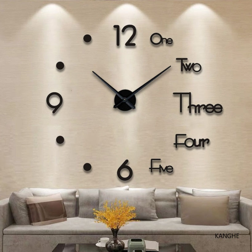 Large 3D Wall Clock Luminous Classic Wall Clocks DIY Digital Clock Wall Stickers Silent Clock for Home Living Room Table Decor