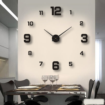 Modern Frameless DIY Wall Clock 130cm/51&#39;&#39; Large 3D Wall Watch Mirror Stickers for Minimalism Home Office Living Room Decoration