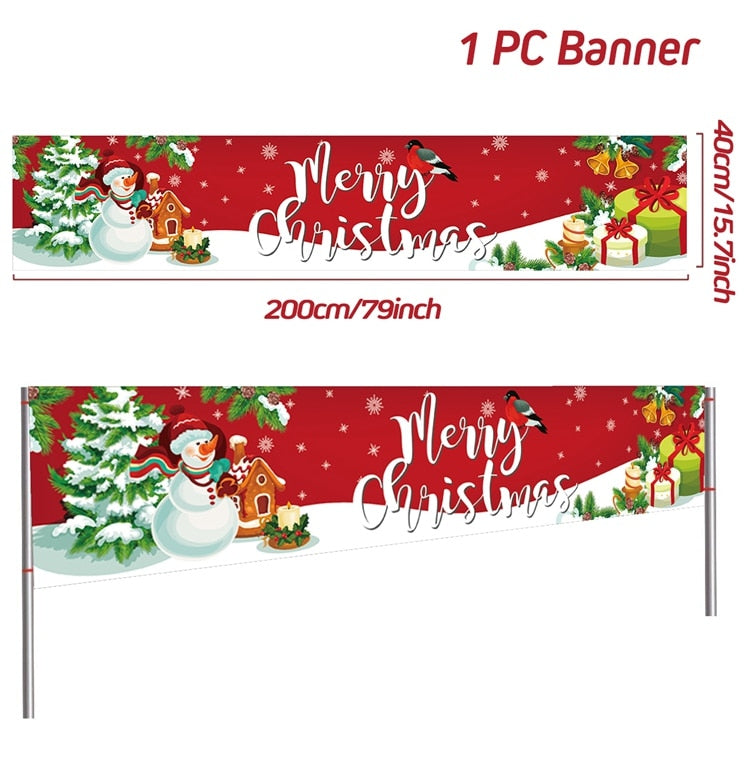 Christmas Outdoor Banner Flag Christmas Decoration For Home 2022 Xmas Ornaments Gifts Navidad Noel Natal Happy New Year 2023