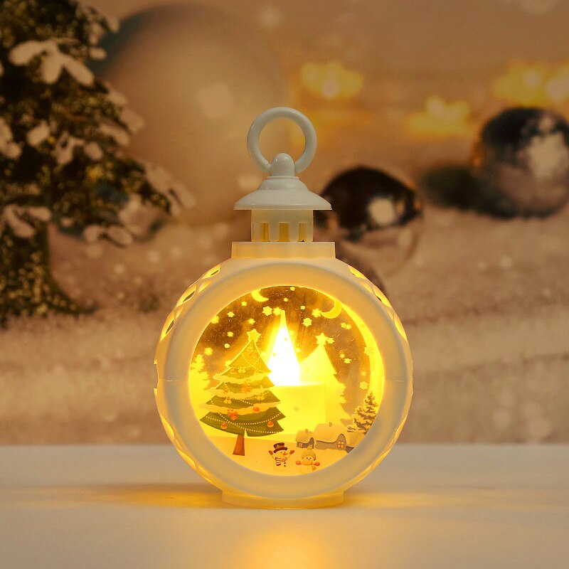 LED  Santa Claus Round Lights Chirstmas Decorations for Home Chirstmas Gifts for Kids Children Navidad New Year 2023 Home Decor