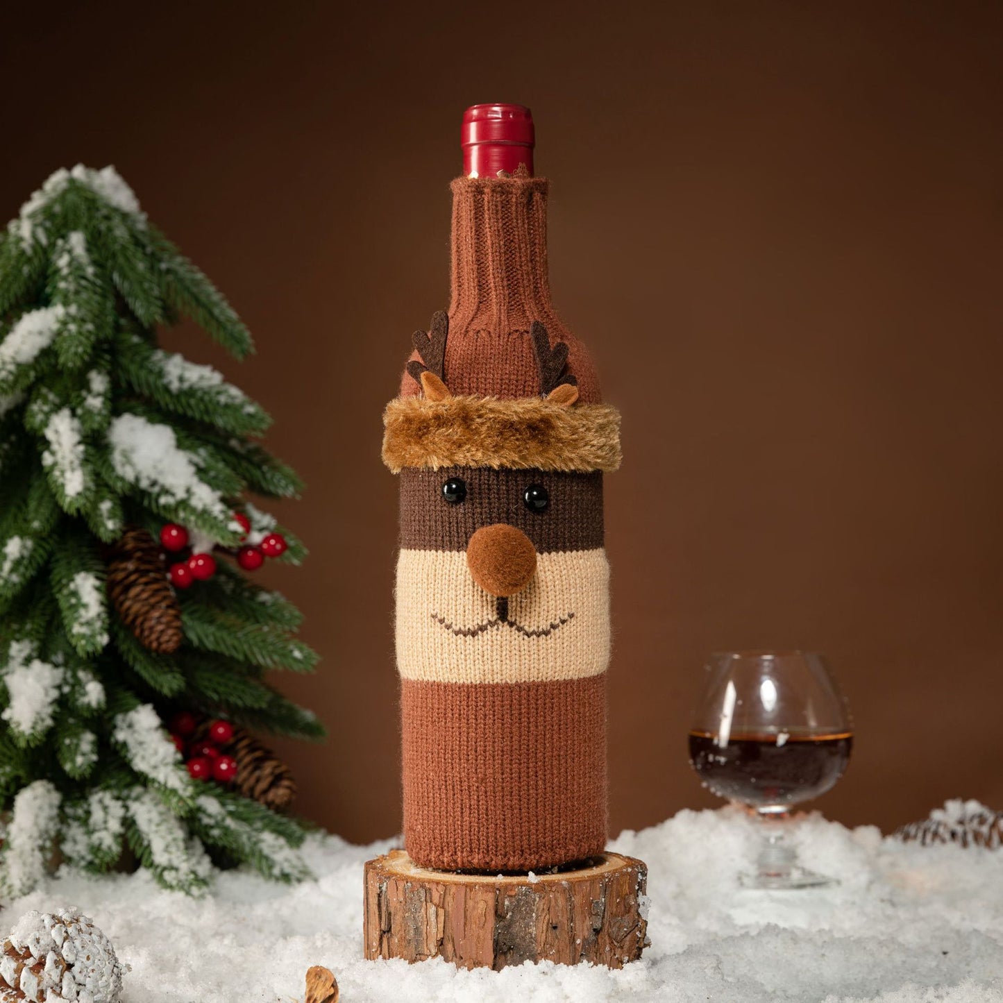 Merry Christmas Cartoon Santa Claus Snowman Elk Knitted Wine Bottle Cover Christmas Decorations For Home Xmas Ornaments Navidad