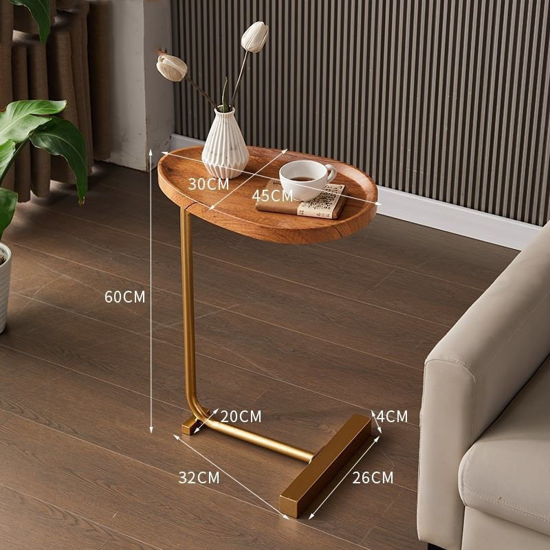 Simple Modern Side Table Sofa Corner Table Bedside Reading Oval Coffee Table Tea Solid Wood Counter Top Living Room Meubles