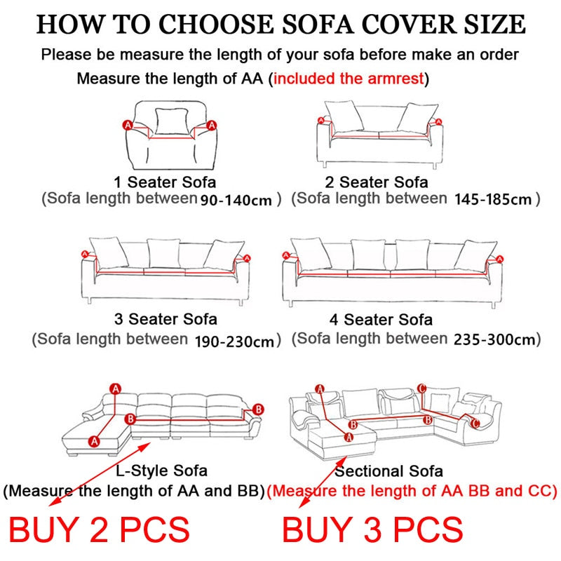 Waterproof Sofa Cover 1/2/3/4 Seater Sofa Cover for Living Room Elastic Solid L Shaped Corner Sofa Cover for Sofa Couch Armchair