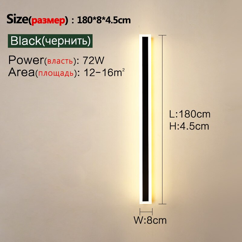 Wall lamp line minimalist  light long strip  outdoor waterproof garden decoration villa background wall garden light