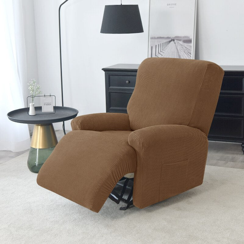 1 2 3 Seater Polar Fleece Recliner Sofa Cover Elastic Spandex Couch Slipcover Lazy Boy Armchair Covers for Living Room Furniture